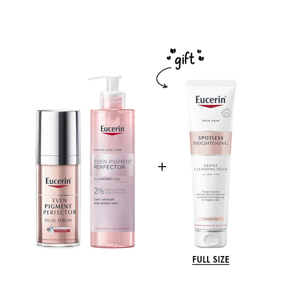 Even Pigment Perfector Dual Serum 30 ML + Even Pigment Perfector Exfoilating Cleansing Gel 200 ML + Free Cleansing Gentle Foam