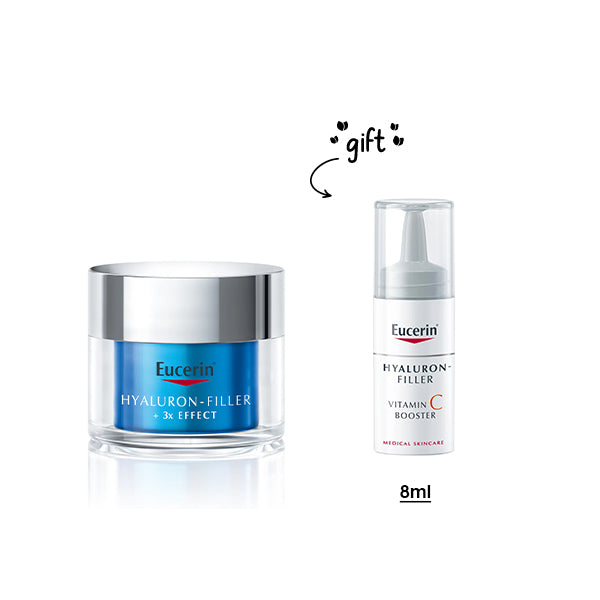Eucerin Hyaluron - Filler + 3x Effect Moisture Booster Night 50 ML + Free Gift
