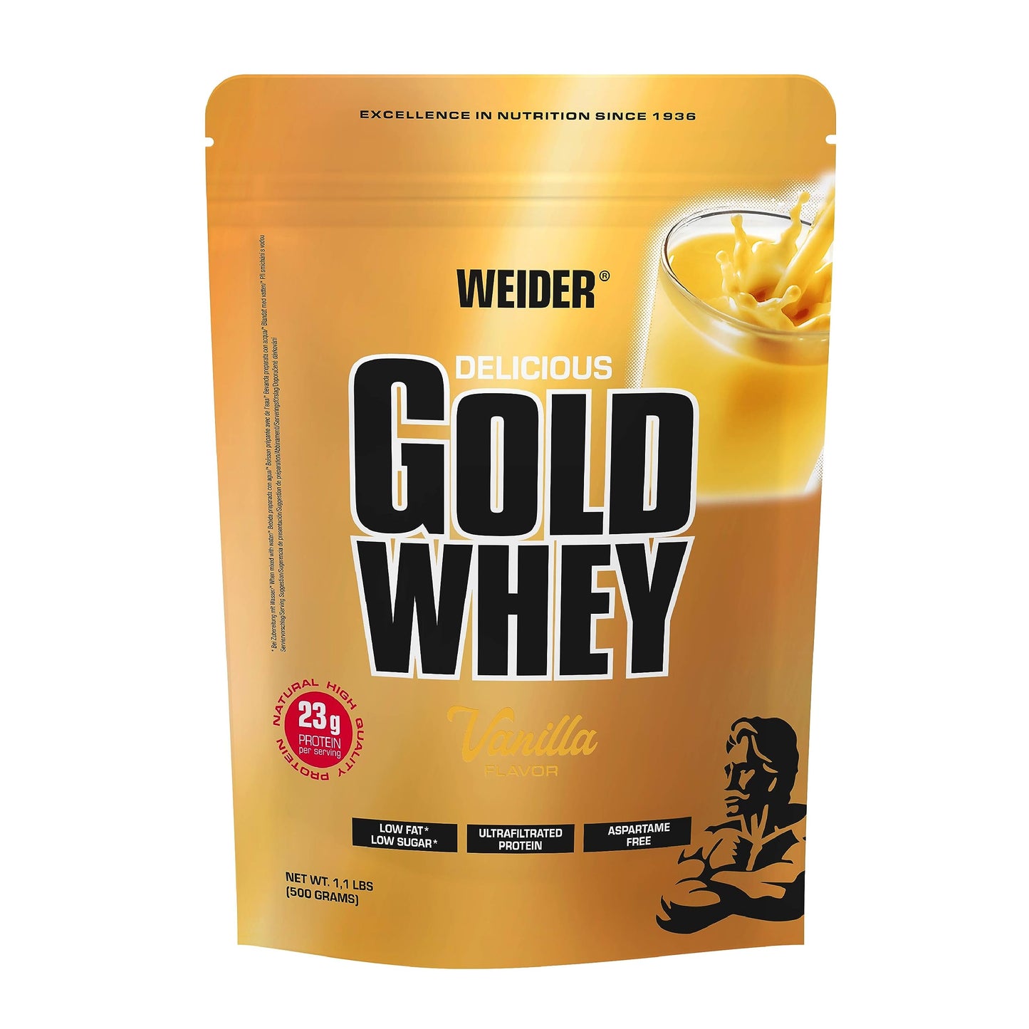 Weider Gold Whey Protein, Natural High-Quality Protein Source - 500g
