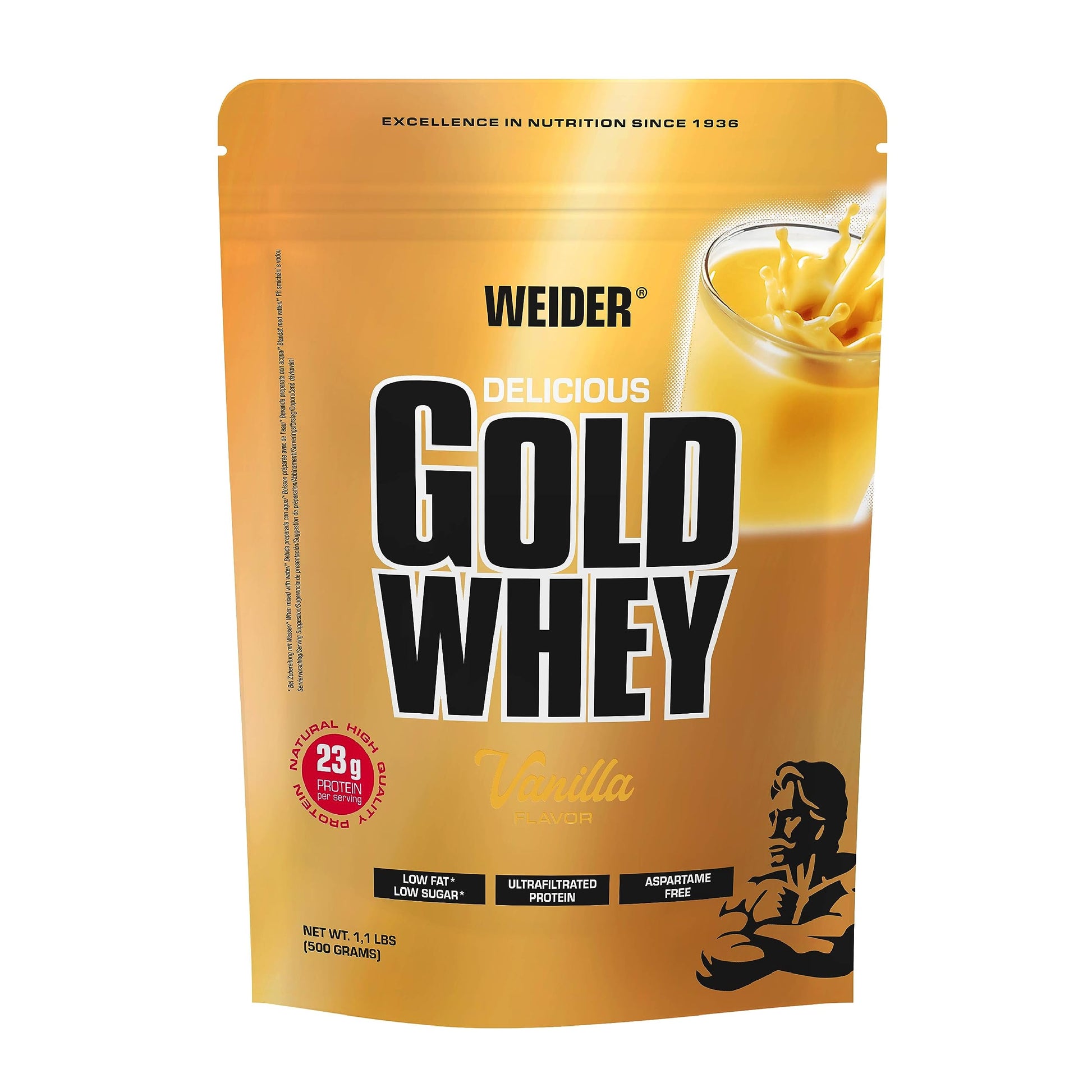 Weider Gold Whey Protein, Natural High-Quality Protein Source - 500g