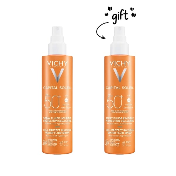 2x Capital Soleil Cell Protect Water Fluid Spray SPF50+ 200ML
