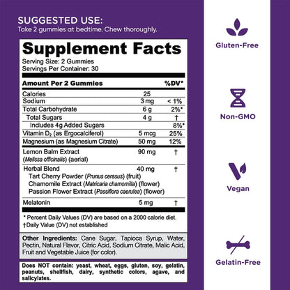 Goli Dreamy Sleep Gummies Supplement Facts