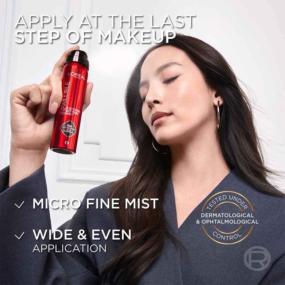 L’Oréal Infallible 3-Second Setting Mist application instructions