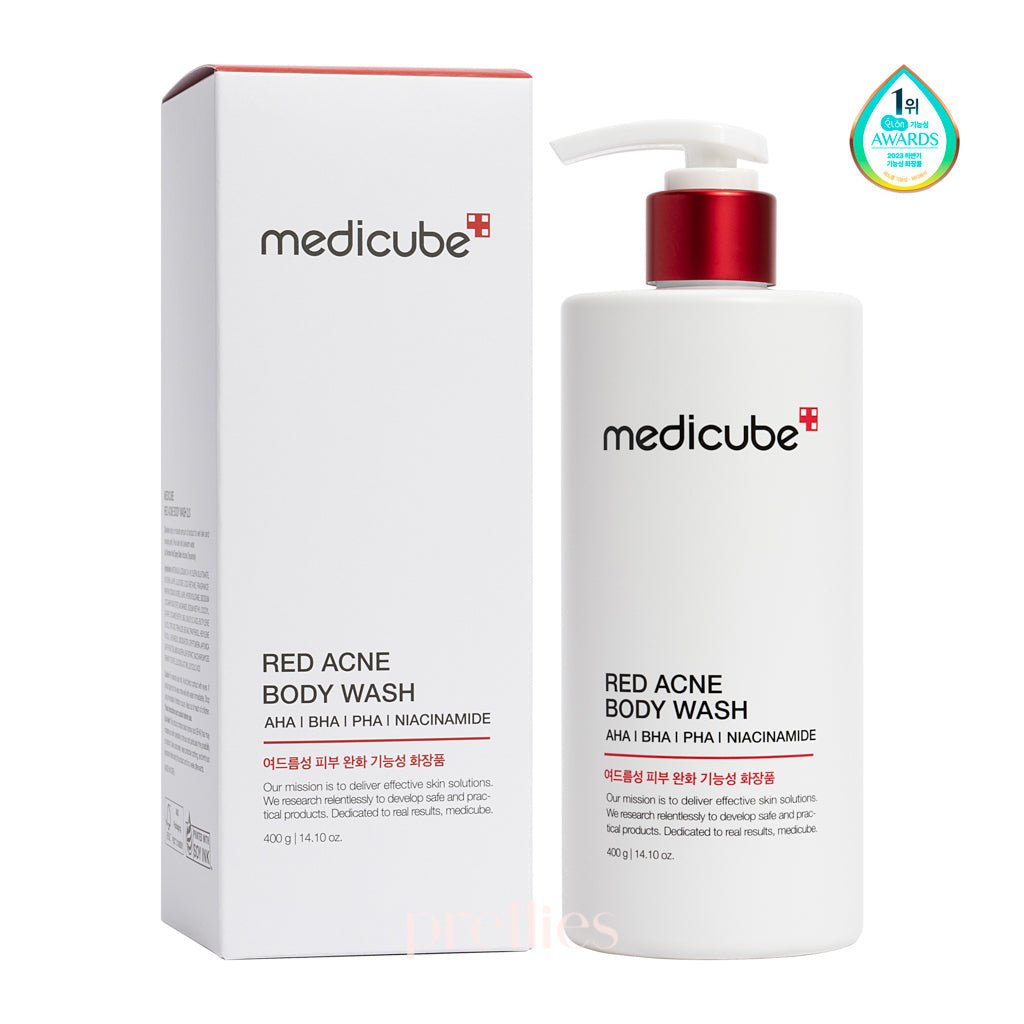 Medicube Red Acne Body Wash 3.0 400mL original packaging and bottle