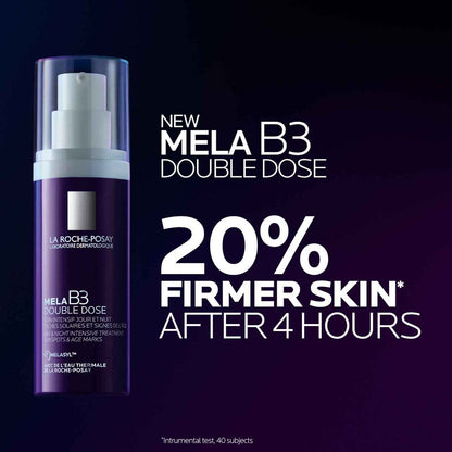 Mela B3 Double Dose 20 percent firmer skin after four hours manufacturer study
