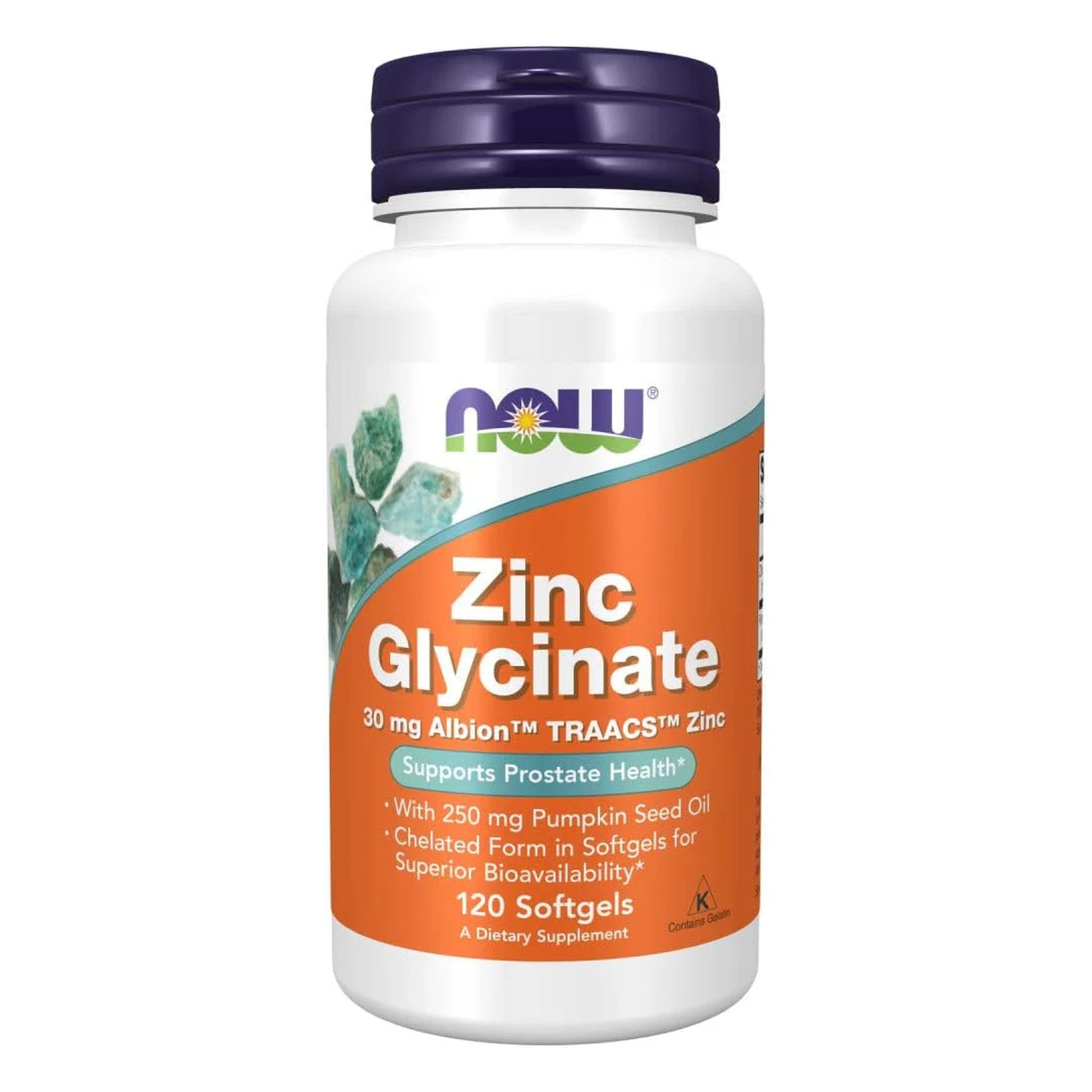 Zinc Glycinate with 250 mg Pumpkin Seed Oil, Supports Prostate Health*, 120 Softgels