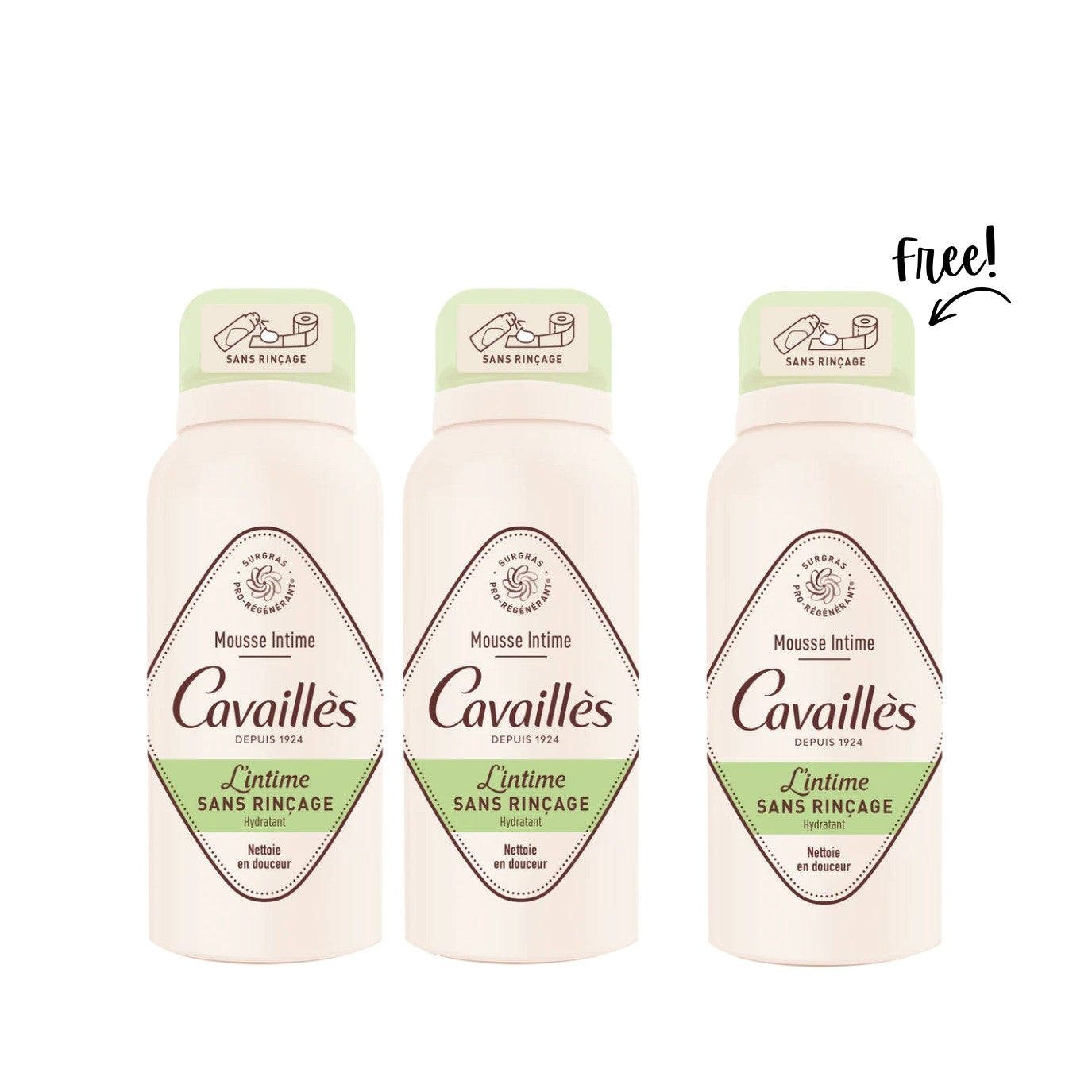 Buy 2 Intimate Foam Without Rinse Moisturizing 100 ML & Get 1 Free