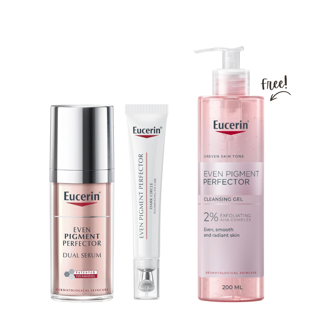 Eucerin Even Pigment Perfector Brightening Routine – Serum, Eye Care & Cleansing Gel