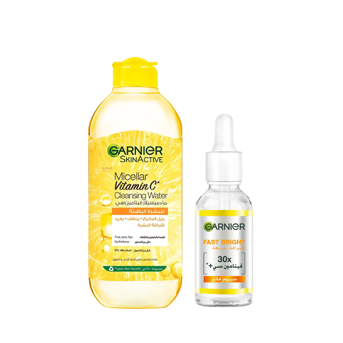 Garnier Micellar Vitamin C Cleansing Water 400mL And Garnier Fast Bright Booster Serum Vitamin C 30mL Get -15%