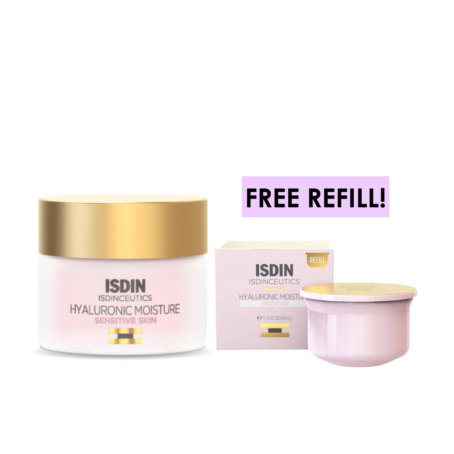 Hyaluronic Moisture - Sensitive Skin + Free Refill (50+50mL)