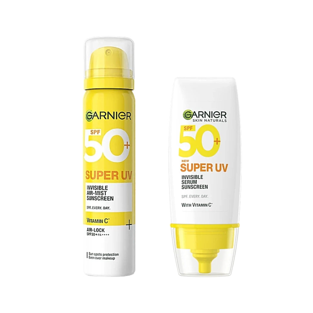 Super UV Duo: VitaminC SPF50+ Serum 30mL & 75mL Invisible Air SPF50+ Spray