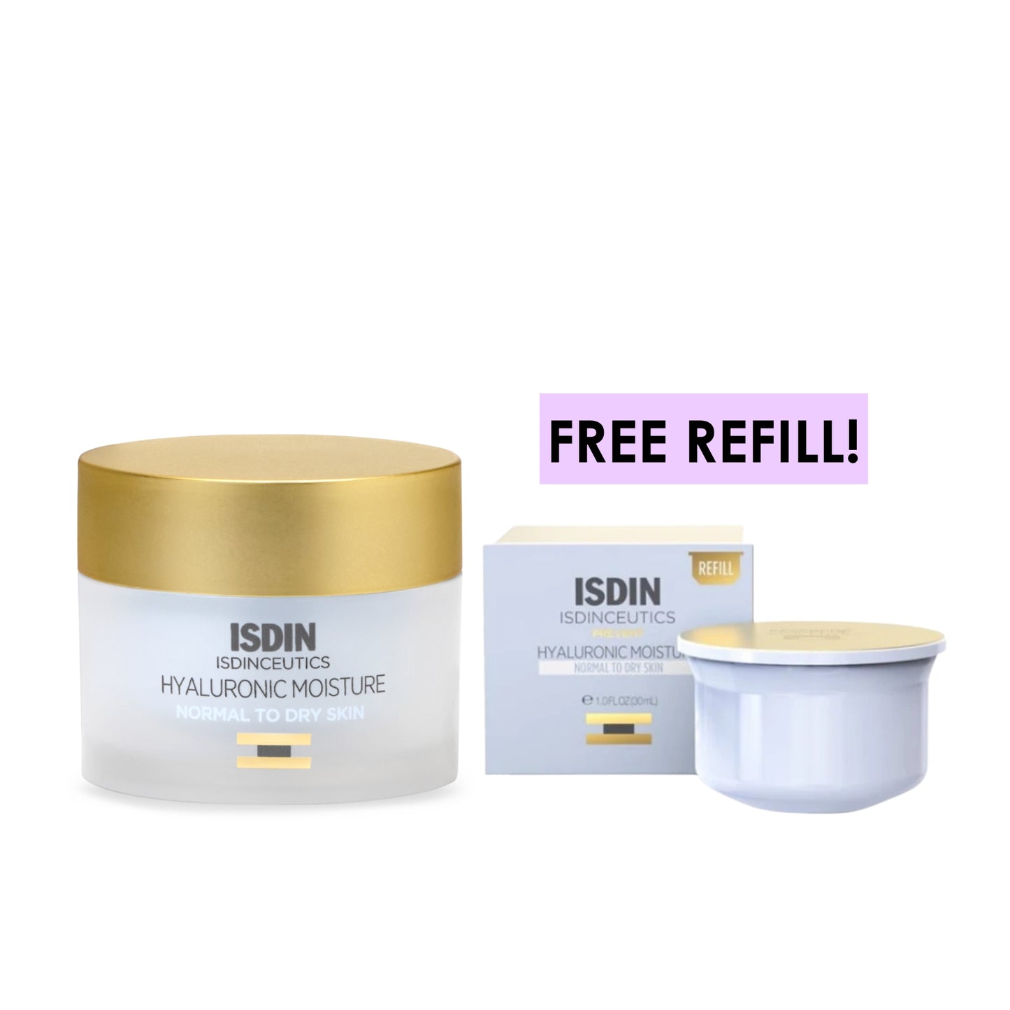 Hyaluronic Moisture - Normal to Dry Skin + Free Refill (50+50mL)