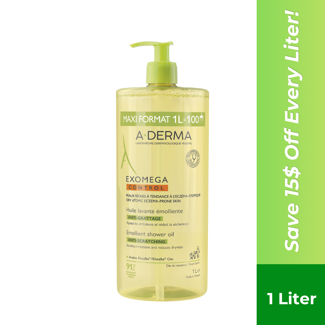 Exomega Control Emollient anti-scratch soothing & cleansing oil for eczema-prone skin 1L