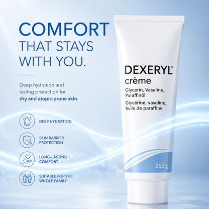 Dexeryl Emollient Cream for Dry to Atopic skin, 250g