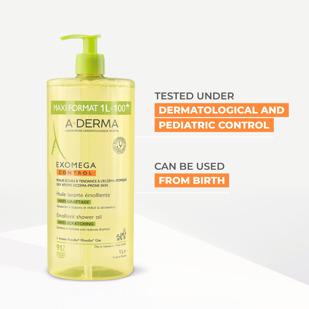 Exomega Control Emollient anti-scratch soothing & cleansing oil for eczema-prone skin 1L