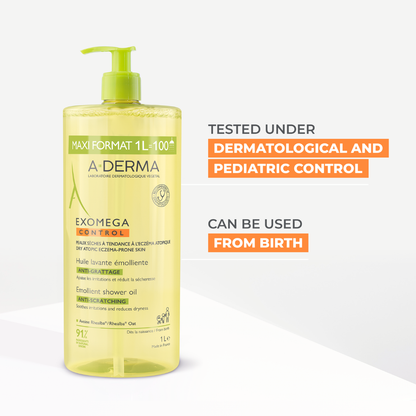 Exomega Control Emollient anti-scratch soothing & cleansing oil for eczema-prone skin 1L