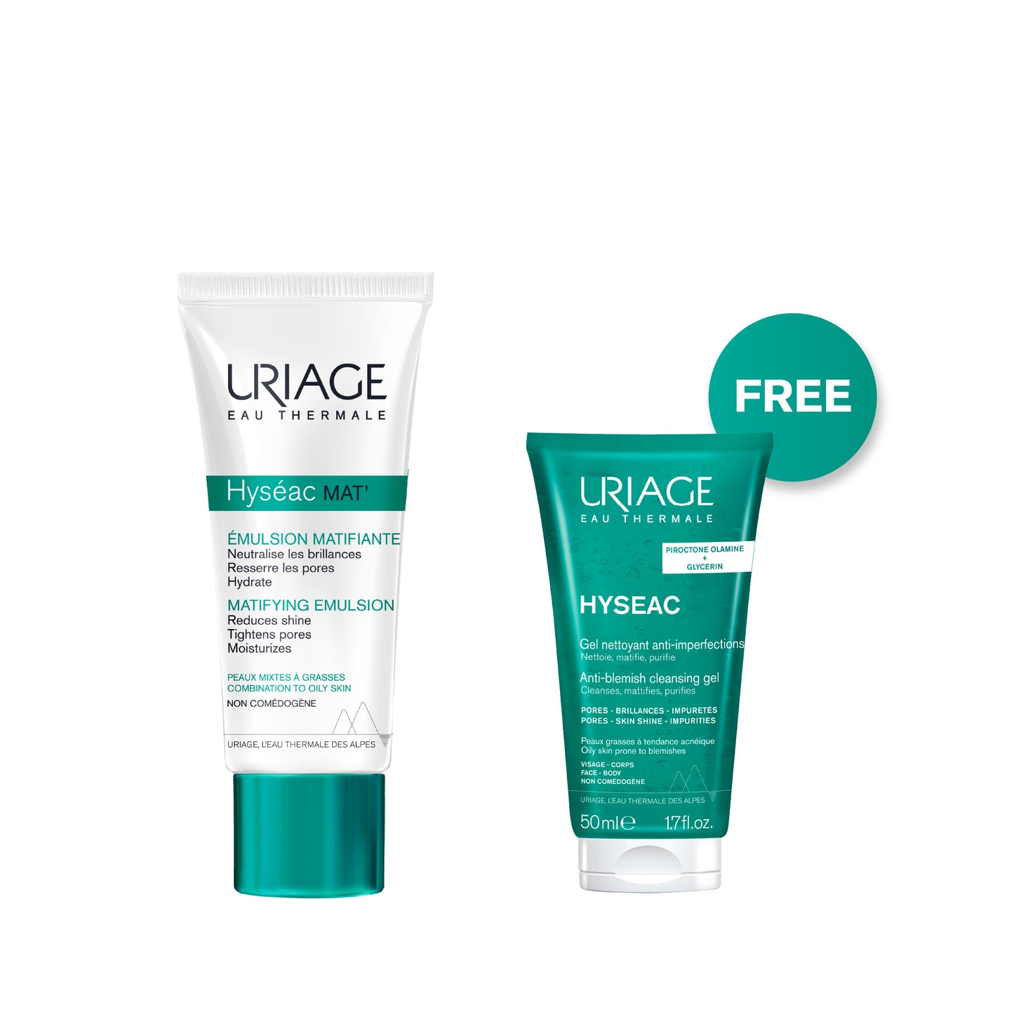 Hyseac Gel Creme Matifiant 40 ML + Hyseac Cleansing Gel 150 ML for Free