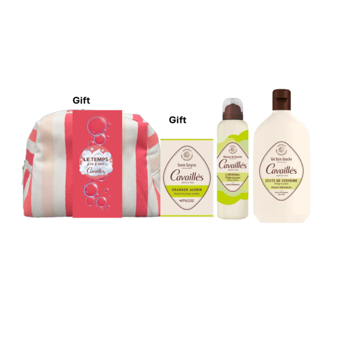 Rogé Cavaillès Gel Douche Zeste De Verveine + Pulpe De Poire Shower Foam Get Free Oranger Jasmin Soap And Free Pouch