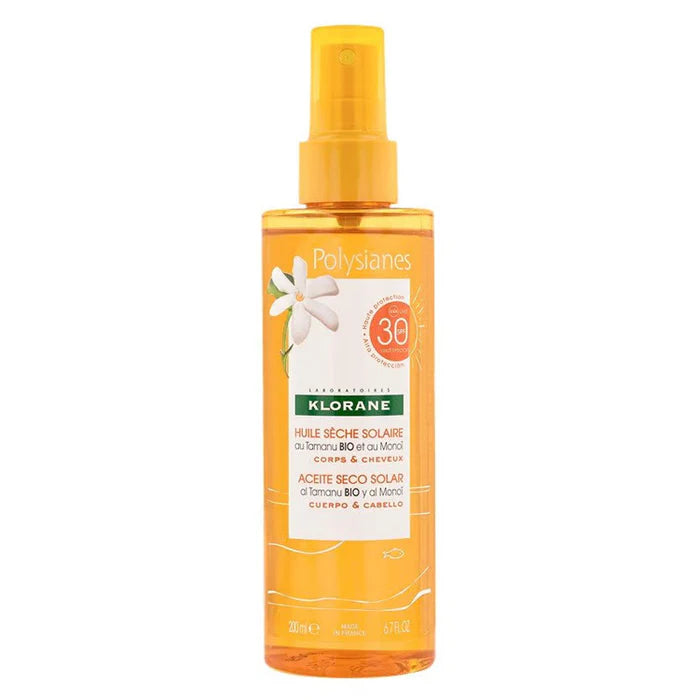 Sun Dry Oil SPF 30 With Organic Tamanu & Monoi Body & Hair 200 ML