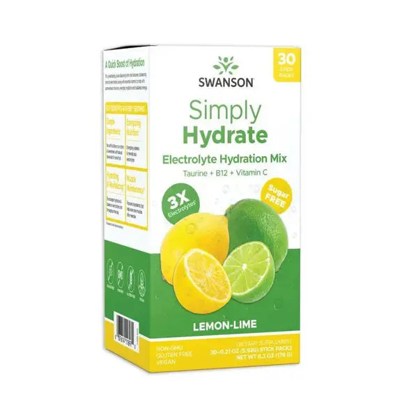 Simply Hydrate Electrolyte Hydration Mix Lemon-Lime 30 Stick Packs