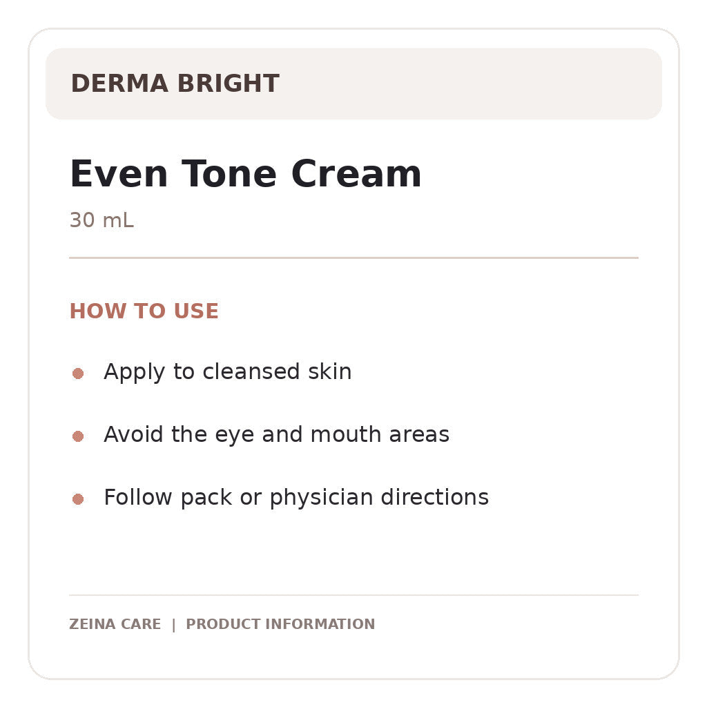 derma even tone — directions and details