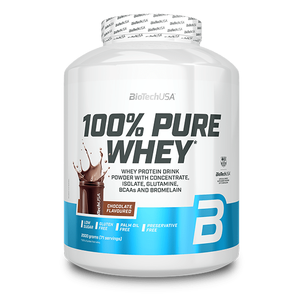BioTechUSA 100% Pure Whey Chocolate 2000g official product front view