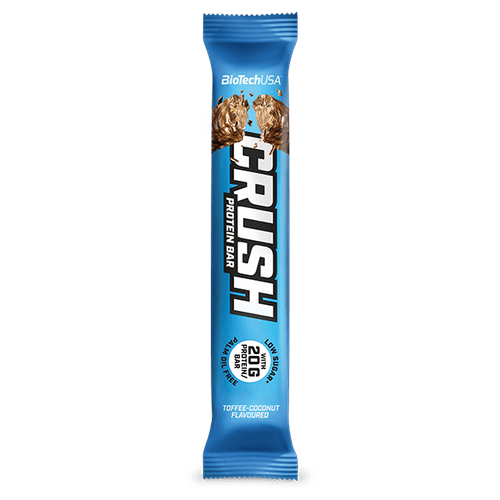 Official BioTechUSA Crush Toffee-Coconut 64g front view