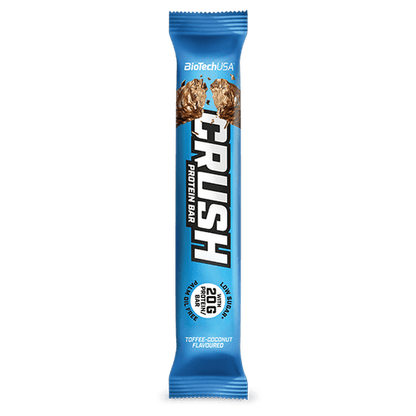 Official BioTechUSA Crush Toffee-Coconut 64g front view