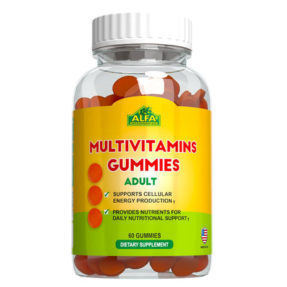 Alfa Vitamins Multivitamins Gummies for Adults 60 Gummies product bottle front