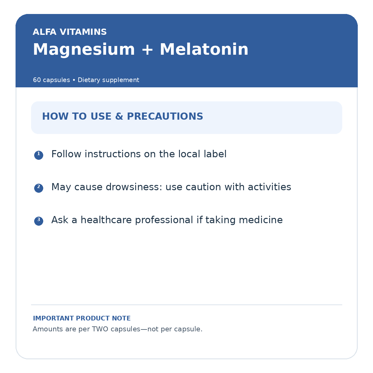 magnesium usage and precautions – Zeina Care product information