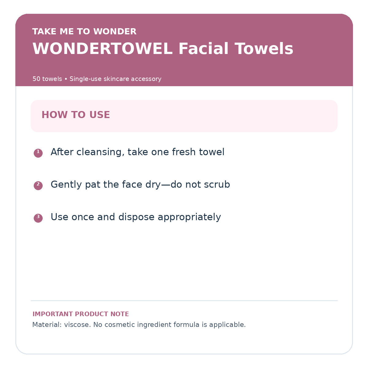 wondertowel usage and precautions – Zeina Care product information